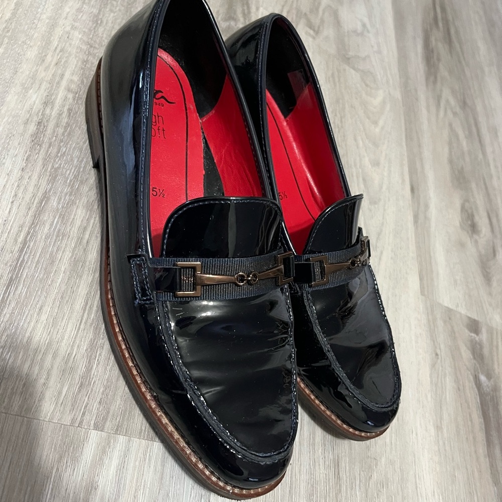 Dark Navy Blue Ara Leather Loafer Shoes for Women size 5.5UK (8US)